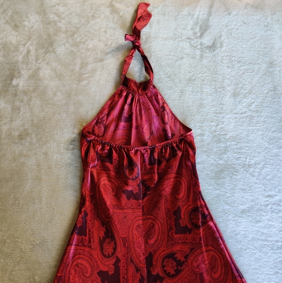 SOLD.......Stunning Silk Halter Dress - Picture 5 of 15